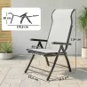 Pack de 2 Sillas Plegables Reclinables de Jardín Exterior con Respaldo Alto Ajustable en 5 Posiciones Reposapiés... - Ogal.Es