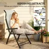 Pack de 2 Sillas Plegables Reclinables de Jardín Exterior con Respaldo Alto Ajustable en 5 Posiciones Reposapiés... - Ogal.Es