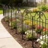 Set de 4 Vallas de Jardín Metálicas 125x57 cm con Diseño Arqueado Resistente Fácil de Instalar para Patio Césped... - Ogal.Es