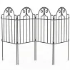 Set de 4 Vallas de Jardín Metálicas 125x57 cm con Diseño Arqueado Resistente Fácil de Instalar para Patio Césped... - Ogal.Es