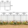 Set de 4 Vallas de Jardín Metálicas 125x57 cm con Diseño Arqueado Resistente Fácil de Instalar para Patio Césped... - Ogal.Es