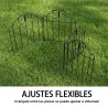 Set de 4 Vallas de Jardín Metálicas 125x57 cm con Diseño Arqueado Resistente Fácil de Instalar para Patio Césped... - Ogal.Es