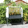 Huerto Urbano Elevado con Cubierta de Invernadero y Estante Inferior para Cultivo Plantas 120x55x140 cm Gris Oscuro - Ogal.Es