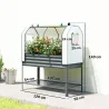 Huerto Urbano Elevado con Cubierta de Invernadero y Estante Inferior para Cultivo Plantas 120x55x140 cm Gris Oscuro - Ogal.Es