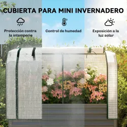 Huerto Urbano Elevado con Cubierta de Invernadero y Estante Inferior para Cultivo Plantas 120x55x140 cm Gris Oscuro - Ogal.Es