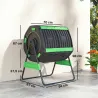 Compostador Giratorio 200L con Sistema de Ventilación y Base de Metal para Compostaje de Residuos Orgánicos Verde - Ogal.Es