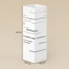 Paragüero Metálico con 4 Ganchos y Bandeja de Goteo Extraíble para Entrada Oficina 15,5x15,5x49 cm Blanco - Ogal.Es