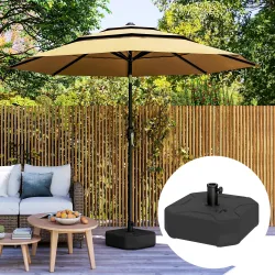 Base para Sombrilla Cuadrada Soporte de Parasol de Postes Ø38 mm Ø48 mm Rellenable de Arena 25 kg o Agua 20 kg N... - Ogal.Es