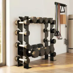 Soporte para Mancuernas de 4 Niveles Estante de Pesas de Acero Resistente para Gimnasio Casa Carga 200 kg 70x21x... - Ogal.Es