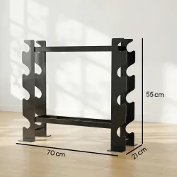 Soporte para Mancuernas de 4 Niveles Estante de Pesas de Acero Resistente para Gimnasio Casa Carga 200 kg 70x21x... - Ogal.Es