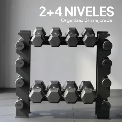 Soporte para Mancuernas de 4 Niveles Estante de Pesas de Acero Resistente para Gimnasio Casa Carga 200 kg 70x21x... - Ogal.Es