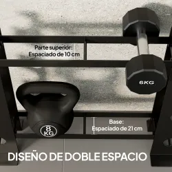 Soporte para Mancuernas de 4 Niveles Estante de Pesas de Acero Resistente para Gimnasio Casa Carga 200 kg 70x21x... - Ogal.Es