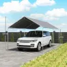Carpa Garaje para Coche 3x6 m Cochera Portátil Impermeable con Toldo de Tela PE y Marco de Acero Galvanizado Gris - Ogal.Es