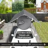 Carpa Garaje para Coche 3x6 m Cochera Portátil Impermeable con Toldo de Tela PE y Marco de Acero Galvanizado Gris - Ogal.Es