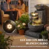 Fuente de Jardín con Iluminación LED y Bomba Fuente Decorativa en Cascada de 3 Niveles 40x37x61 cm Multicolor - Ogal.Es