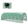 Invernadero de Túnel 6x3x2 m con Sistema de Riego Integrado 12 Ventanas con Malla y 1 Puerta Enrollable Verde - Ogal.Es