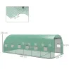 Invernadero de Túnel 6x3x2 m con Sistema de Riego Integrado 12 Ventanas con Malla y 1 Puerta Enrollable Verde - Ogal.Es