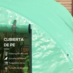Invernadero de Túnel 6x3x2 m con Sistema de Riego Integrado 12 Ventanas con Malla y 1 Puerta Enrollable Verde - Ogal.Es