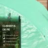 Invernadero de Túnel 6x3x2 m con Sistema de Riego Integrado 12 Ventanas con Malla y 1 Puerta Enrollable Verde - Ogal.Es