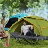 Cama de Camping Plegable con Colchón Extraíble Reposacabezas y Bolsa de Transporte 186x68x37 cm Gris Oscuro - Ogal.Es