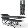 Cama de Camping Plegable con Colchón Extraíble Reposacabezas y Bolsa de Transporte 186x68x37 cm Gris Oscuro - Ogal.Es