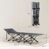 Cama de Camping Plegable con Colchón Extraíble Reposacabezas y Bolsa de Transporte 186x68x37 cm Gris Oscuro - Ogal.Es