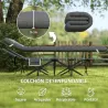 Cama de Camping Plegable con Colchón Extraíble Reposacabezas y Bolsa de Transporte 186x68x37 cm Gris Oscuro - Ogal.Es