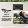 Cama de Camping Plegable con Colchón Extraíble Reposacabezas y Bolsa de Transporte 186x68x37 cm Gris Oscuro - Ogal.Es