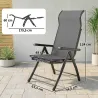 Pack de 2 Sillas Plegables Reclinables de Jardín Exterior con Respaldo Alto Ajustable en 5 Posiciones Reposapiés... - Ogal.Es