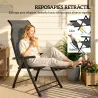 Pack de 2 Sillas Plegables Reclinables de Jardín Exterior con Respaldo Alto Ajustable en 5 Posiciones Reposapiés... - Ogal.Es