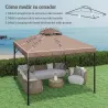 Toldo de Recambio 3x3 m con Techo Doble Orificios de Drenaje y UPF 30+ Solo Toldo NO Incluye Marco Caqui - Ogal.Es