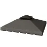 Toldo de Recambio 3x3 m con Techo Doble Orificios de Drenaje y UPF 30+ Solo Toldo NO Incluye Marco Gris Claro - Ogal.Es