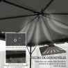 Toldo de Recambio 3x3 m con Techo Doble Orificios de Drenaje y UPF 30+ Solo Toldo NO Incluye Marco Gris Claro - Ogal.Es