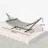 Hamaca con Soporte Hamaca de Jardín Portátil con Almohada Desmontable Barras Separadoras 353x94x115 cm Verde - Ogal.Es