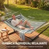 Hamaca con Soporte Hamaca de Jardín Portátil con Almohada Desmontable Barras Separadoras 353x94x115 cm Verde - Ogal.Es