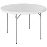 Mesa Plegable Camping 120x120x74 cm Mesa Plegable Portátil con Encimera de HDPE Almohadillas Antideslizantes Blanco - Ogal.Es