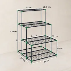 Soporte para Plantas de 4 Niveles con Diseño Escalera y Estructura Metálica Resistente para Interior y Exterior ... - Ogal.Es