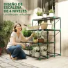 Soporte para Plantas de 4 Niveles con Diseño Escalera y Estructura Metálica Resistente para Interior y Exterior ... - Ogal.Es