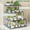 Soporte para Plantas de 4 Niveles con Diseño Escalera y Estructura Metálica Resistente para Interior y Exterior ... - Ogal.Es