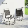 Juego de 4 Sillas de Jardín Exterior Plegables con Reposabrazos Respaldo y Asiento Marco Metálico 55x63x93 cm Ma... - Ogal.Es