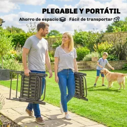 Juego de 4 Sillas de Jardín Exterior Plegables con Reposabrazos Respaldo y Asiento Marco Metálico 55x63x93 cm Ma... - Ogal.Es