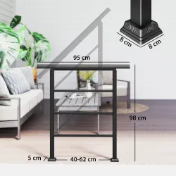 Barandilla de Escalera 95 cm Pasamanos para Escalera con Kit de Instalación Ángulo Ajustable para 1-3 Escalones ... - Ogal.Es