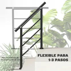 Barandilla de Escalera 95 cm Pasamanos para Escalera con Kit de Instalación Ángulo Ajustable para 1-3 Escalones ... - Ogal.Es