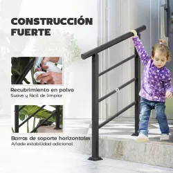 Barandilla de Escalera 95 cm Pasamanos para Escalera con Kit de Instalación Ángulo Ajustable para 1-3 Escalones ... - Ogal.Es