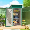 Caseta de Jardín Exterior Metálico 0,74 m² 107,5x91x185 cm con Techo Inclinado Puerta con Cerradura Ventilacione... - Ogal.Es