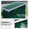 Caseta de Jardín Exterior Metálico 0,74 m² 107,5x91x185 cm con Techo Inclinado Puerta con Cerradura Ventilacione... - Ogal.Es