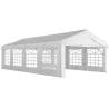 Carpa para Fiestas 4x8 m Carpa de Jardín con Paredes Extraíbles Puerta y Ventanas UPF50+ para Boda Camping Blanco - Ogal.Es