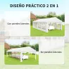 Carpa para Fiestas 4x8 m Carpa de Jardín con Paredes Extraíbles Puerta y Ventanas UPF50+ para Boda Camping Blanco - Ogal.Es