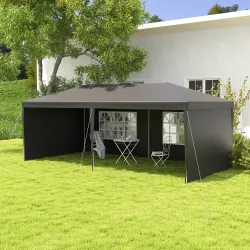 Carpa de Jardín 6x3m con 4 Paredes Laterales 2 Ventanas Visibles Cenador Gazebo de Exterior para Fiestas Eventos... - Ogal.Es