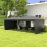 Carpa de Jardín 6x3m con 4 Paredes Laterales 2 Ventanas Visibles Cenador Gazebo de Exterior para Fiestas Eventos... - Ogal.Es